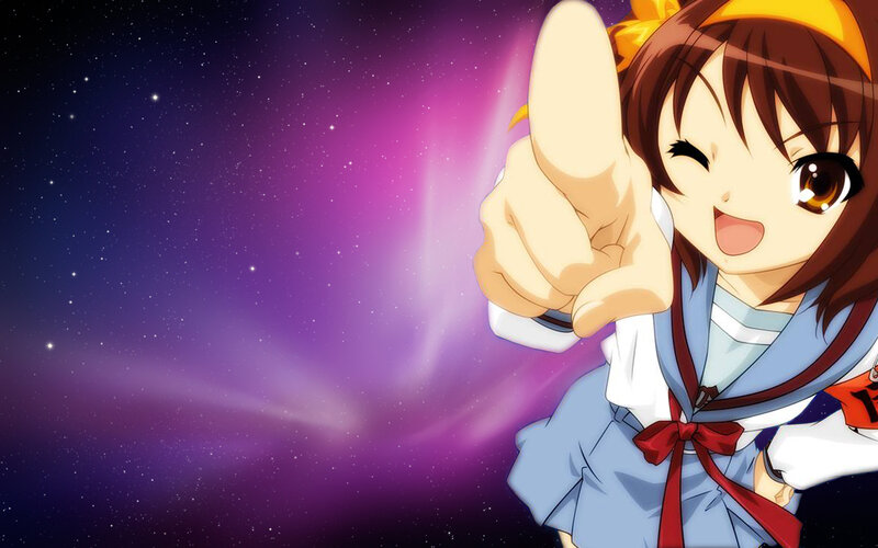anime girl pointing at viewer
