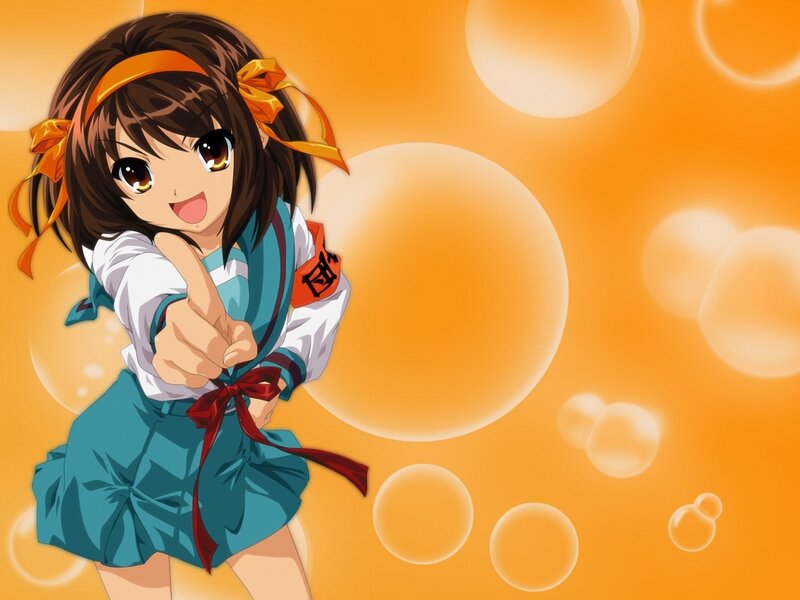 anime girl pointing at viewer
