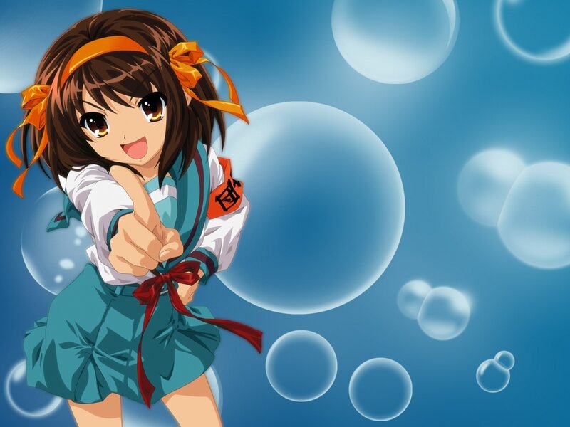 anime girl pointing at viewer