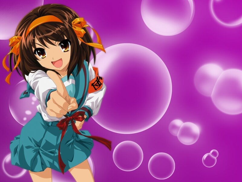 anime girl pointing at viewer
