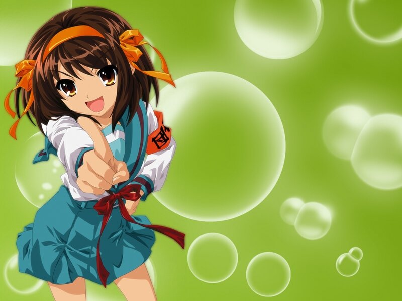 anime girl pointing at viewer