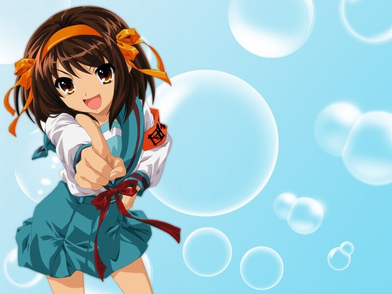 anime girl pointing at viewer