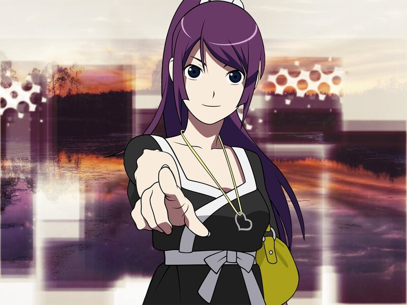 anime girl pointing at viewer