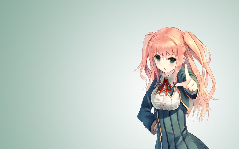 anime girl pointing at viewer