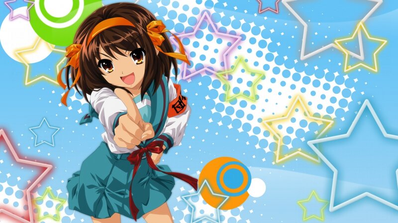 anime girl pointing at viewer