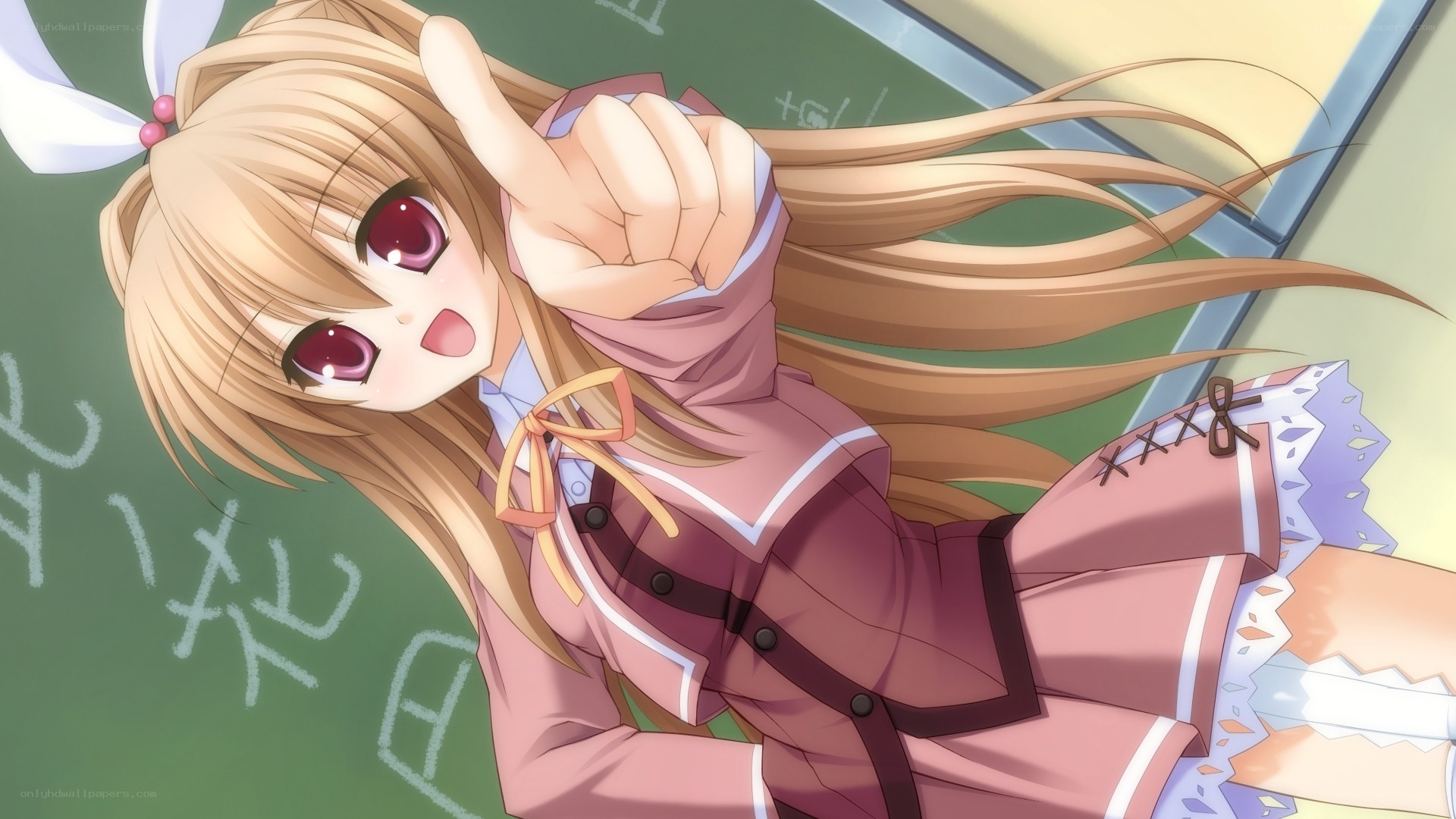 anime girl pointing at viewer