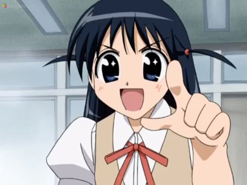 Anime Girl Pointing — Black, Energetic