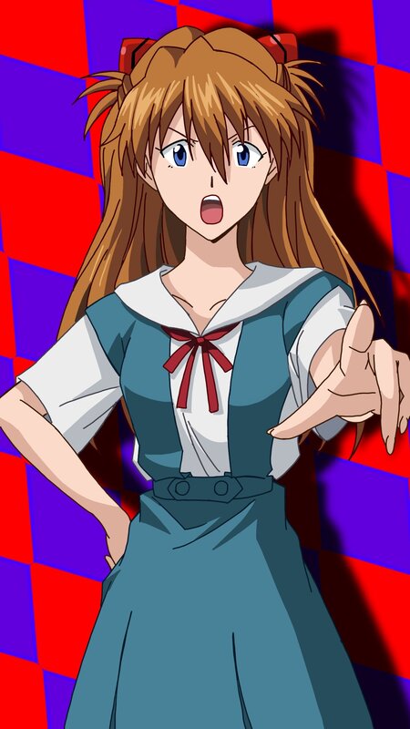 Anime Girl Pointing — Blue, Dramatic, School Uniform