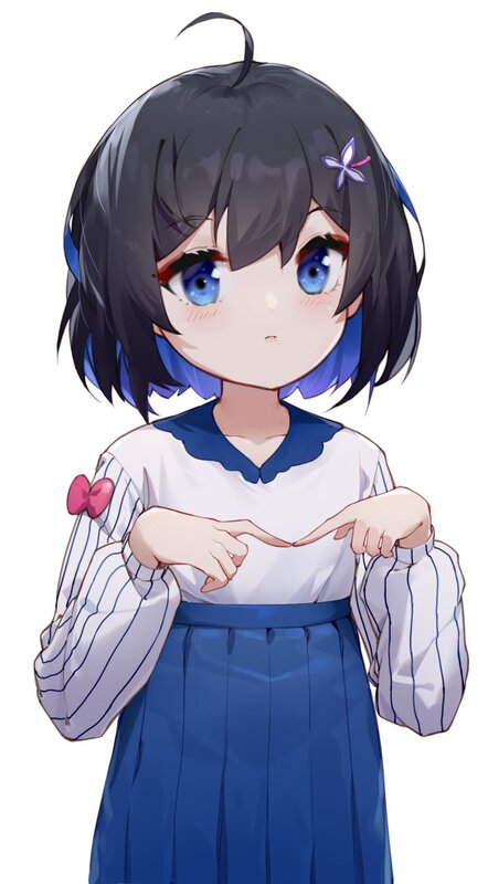 Anime Girl Pointing — Blue, Neutral
