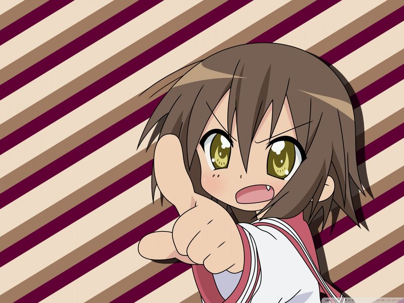 Anime Girl Pointing — Brown, Energetic, Pointing Finger