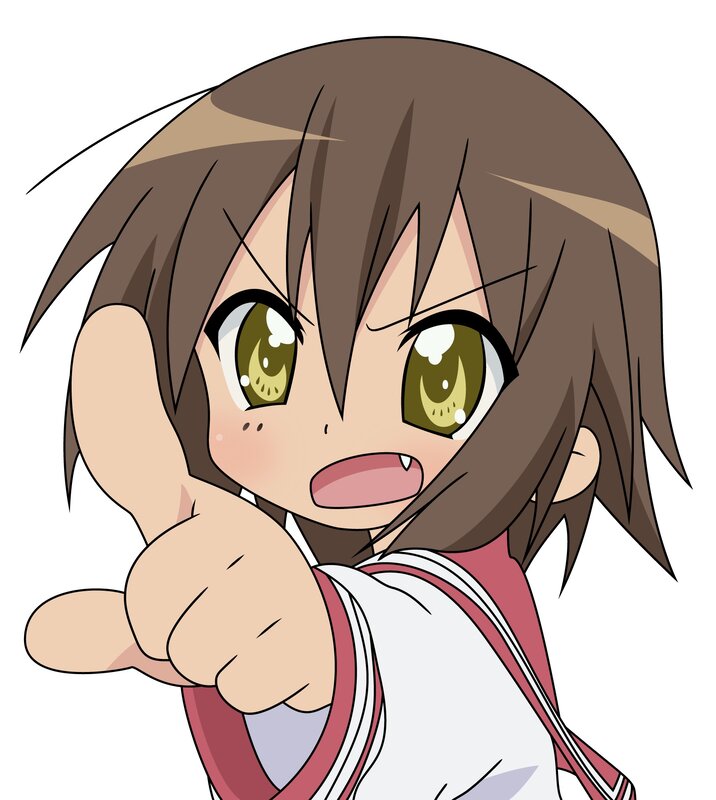 Anime Girl Pointing — Brown, Energetic, Pointing Hand