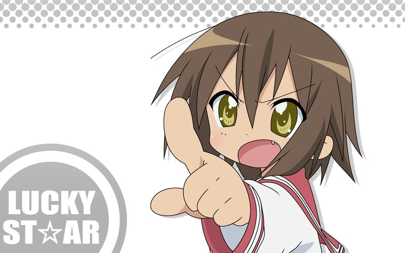 Anime Girl Pointing — Brown, Energetic