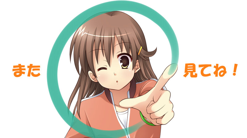 Anime Girl Pointing — Brown
