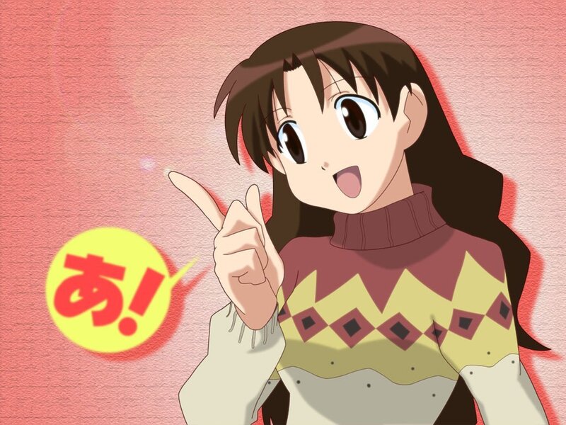 anime girl pointing excitedly