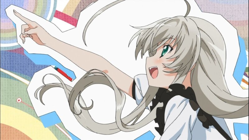 anime girl pointing excitedly