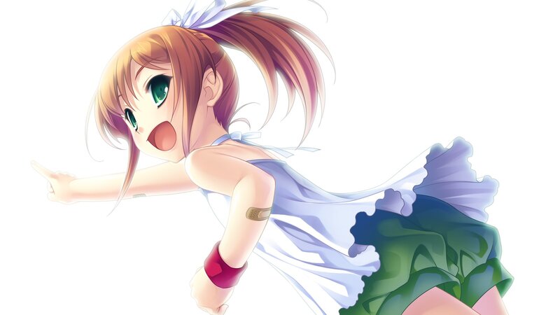 anime girl pointing excitedly