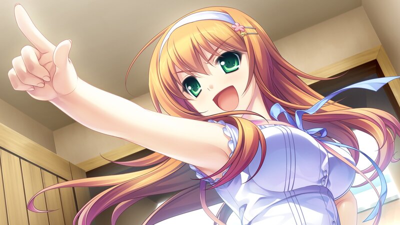 anime girl pointing excitedly