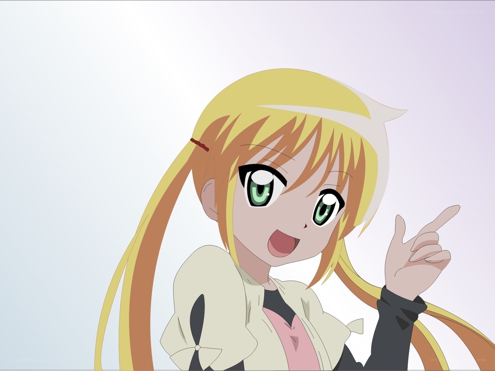 anime girl pointing excitedly