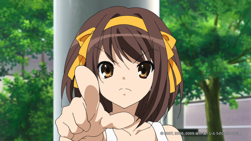 anime girl pointing finger