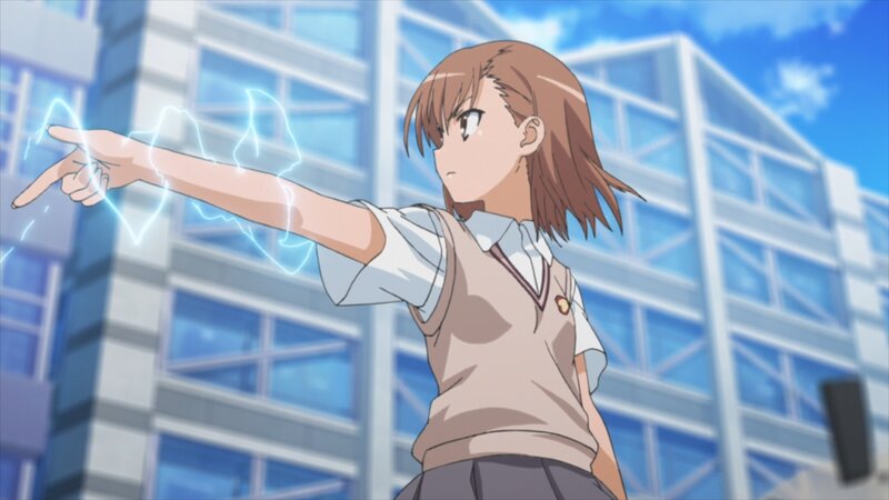 Anime Girl Pointing Finger — Blue, Dramatic
