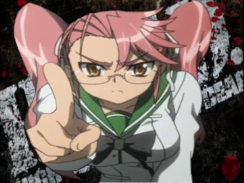 Anime Girl Pointing Finger — Pink
