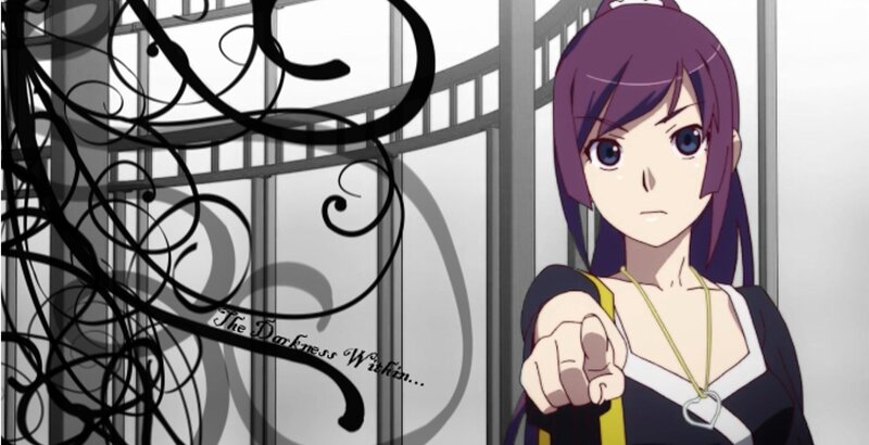 Anime Girl Pointing Finger — Purple