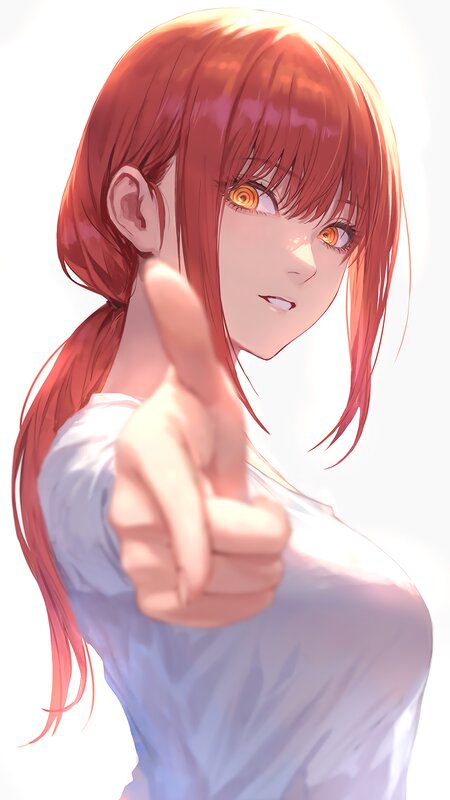 Anime Girl Pointing Finger — Red