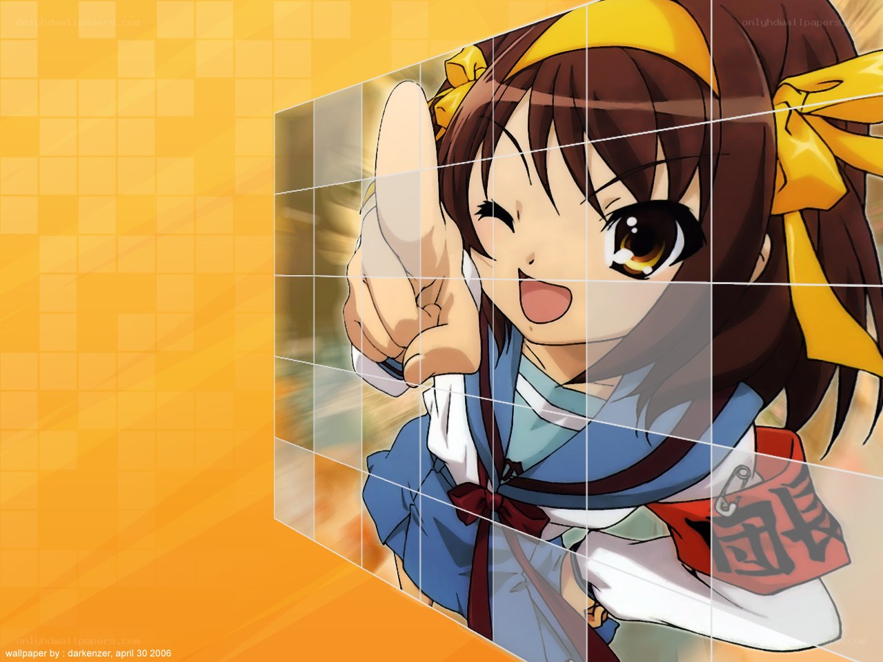 anime girl pointing forward