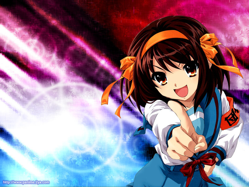 anime girl pointing forward