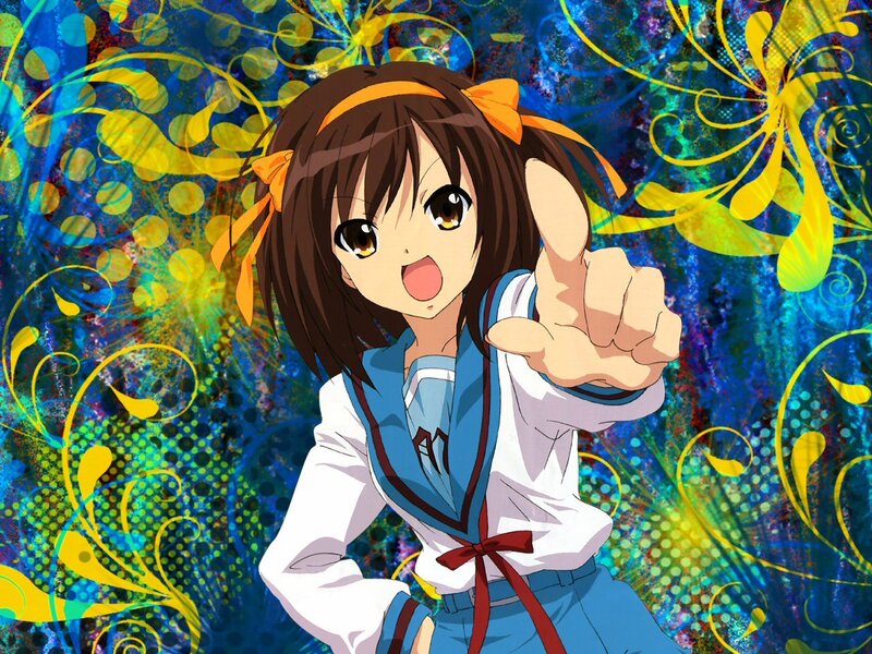anime girl pointing forward