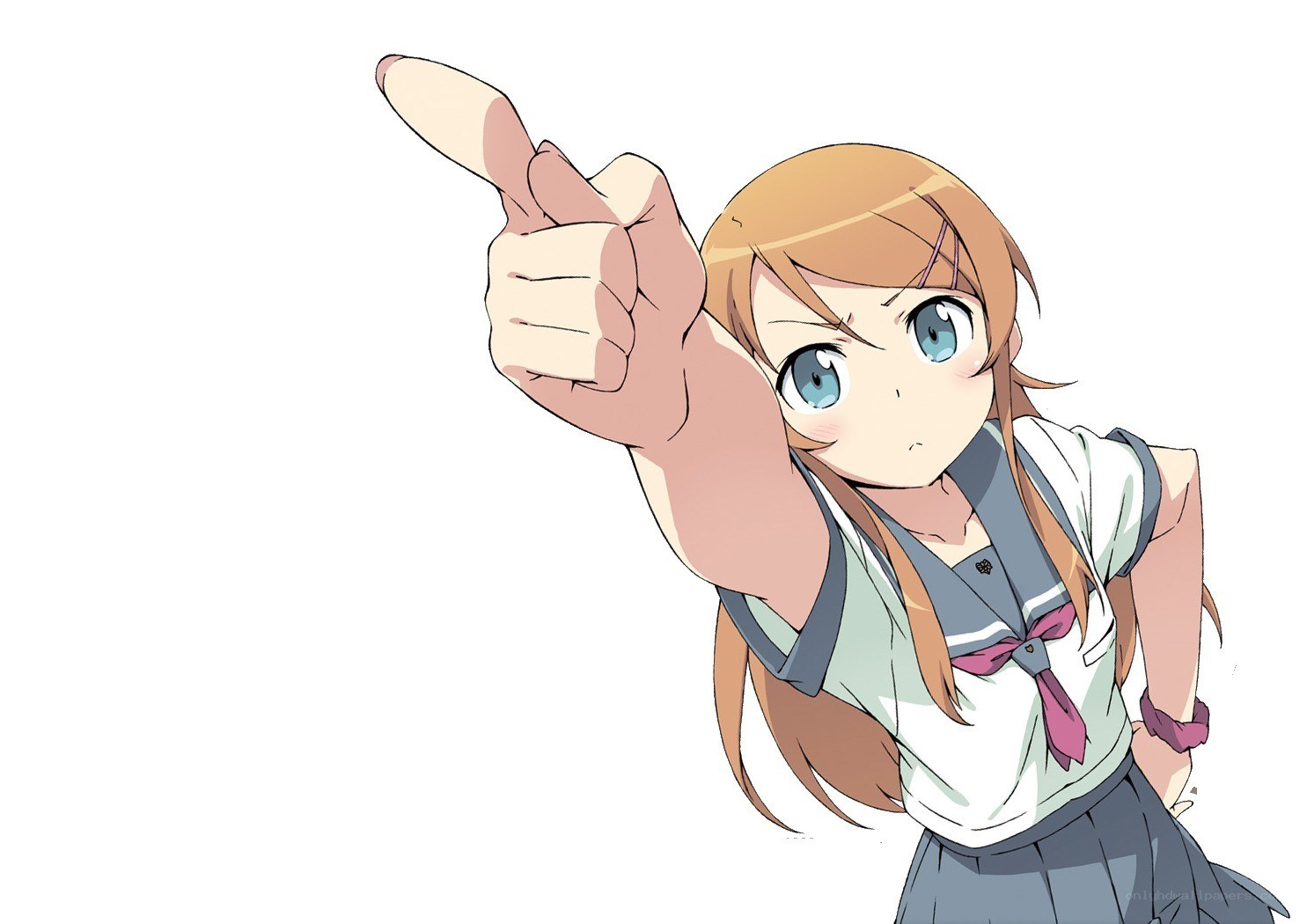 anime girl pointing forward
