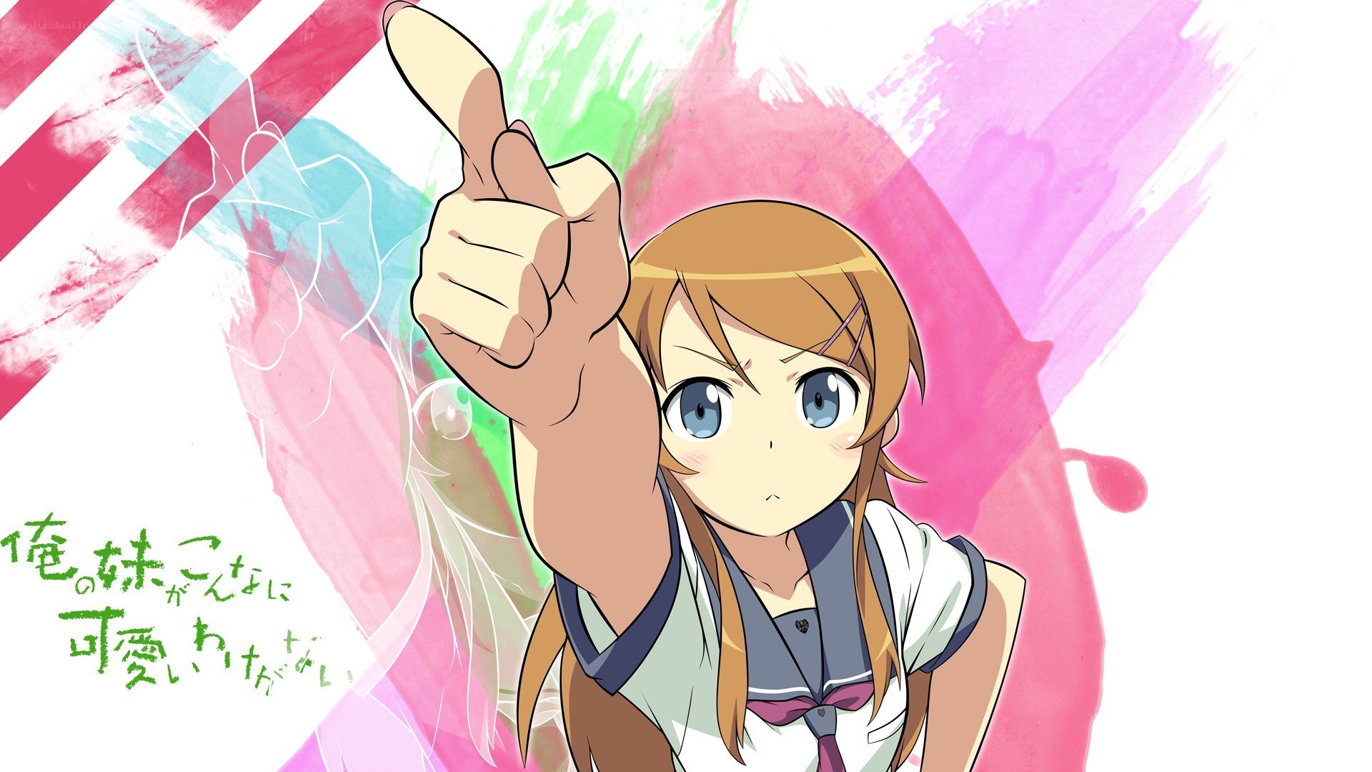 anime girl pointing forward