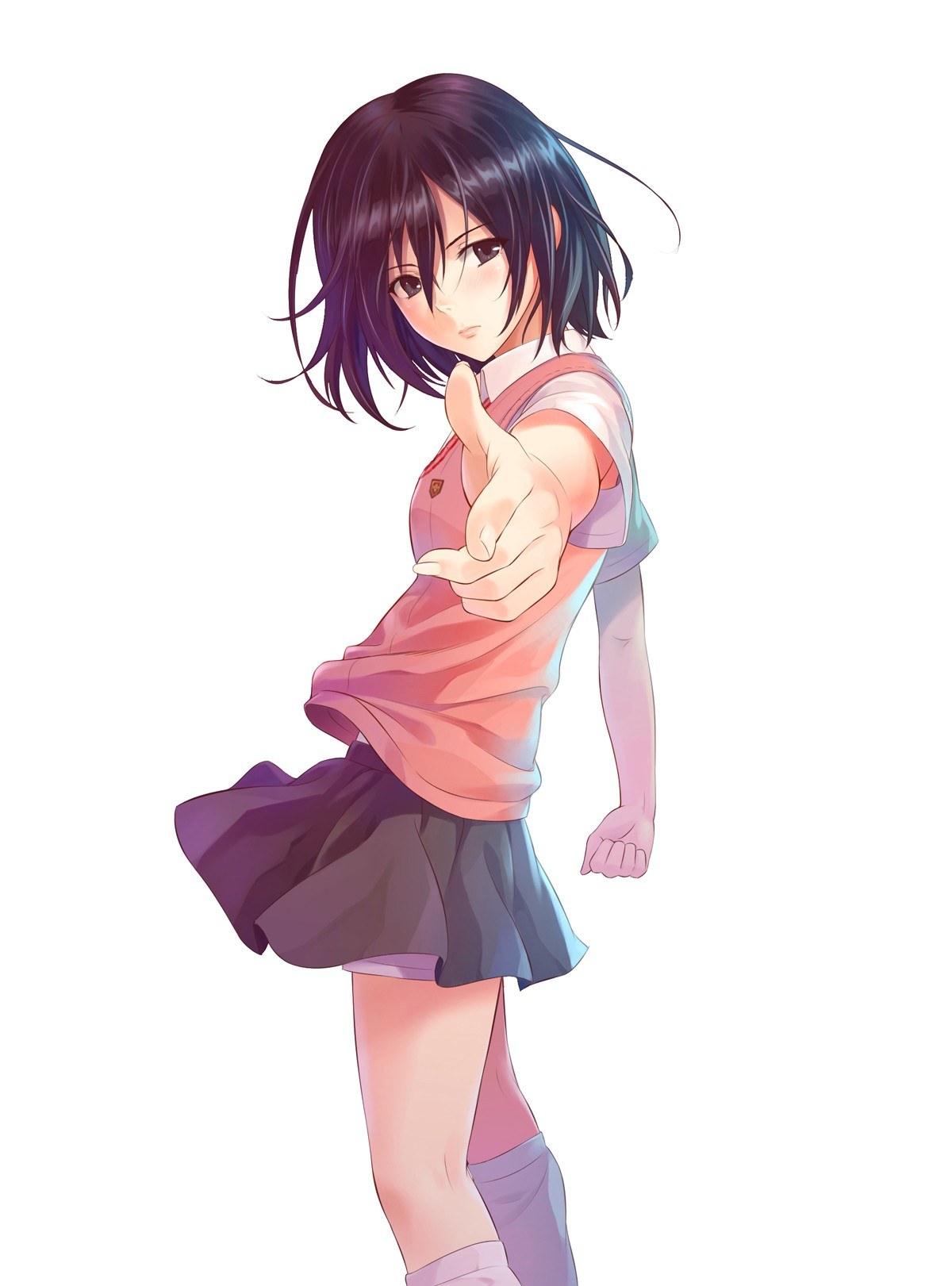 anime girl pointing forward