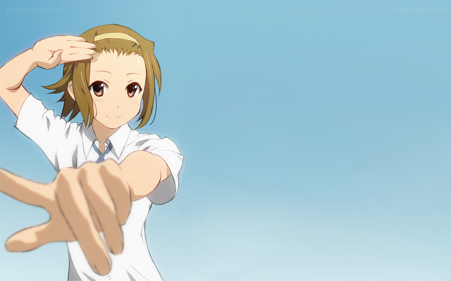 anime girl pointing forward