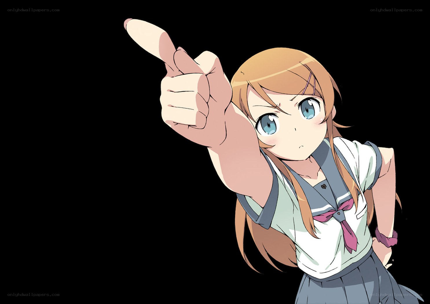 anime girl pointing forward