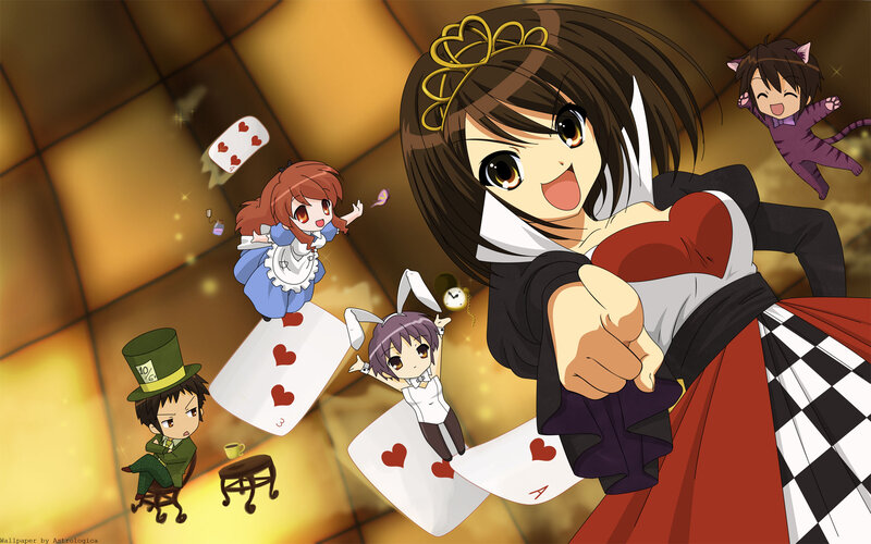 Anime Girl Pointing Forward — Brown, Playful