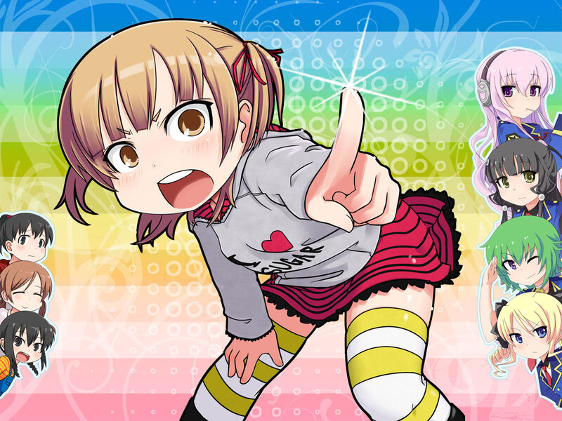 Anime Girl Pointing Forward — Pink