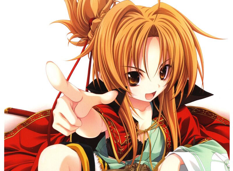 Anime Girl Pointing — Orange