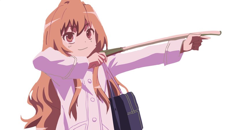Anime Girl Pointing — Pink, Playful