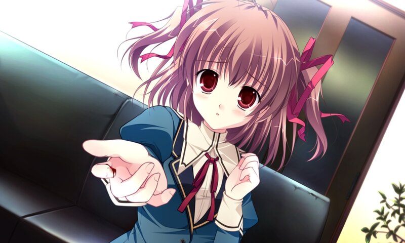Anime Girl Pointing — Purple, Calm