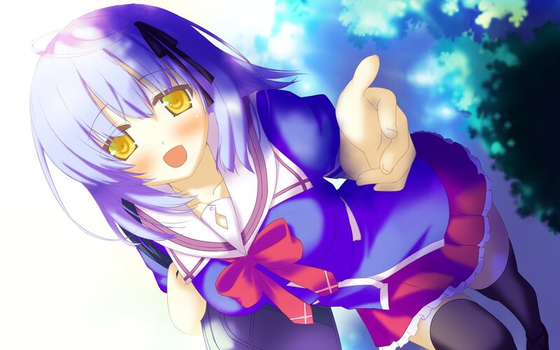 Anime Girl Pointing — Purple