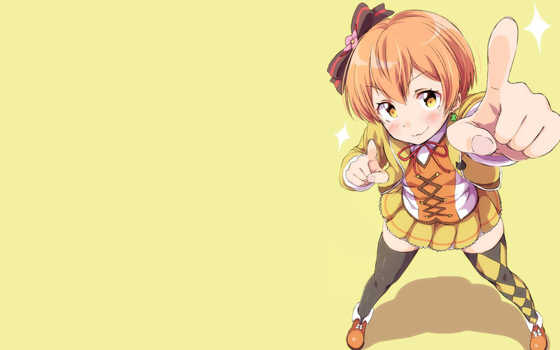 Anime Girl Pointing — Yellow, Energetic