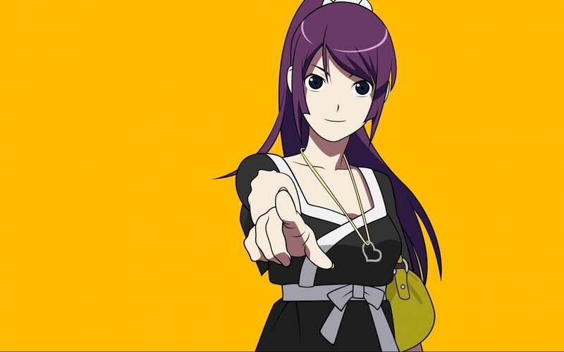 Anime Girl Pointing — Yellow