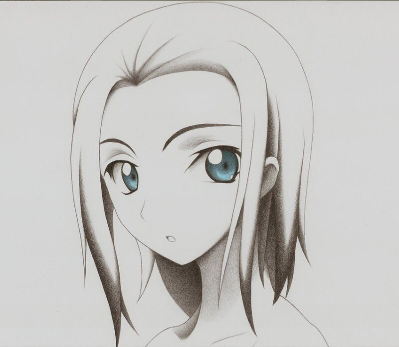 anime girl portrait drawing