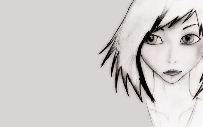 anime girl portrait sketch
