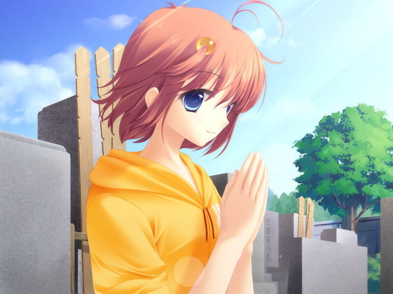 Anime Girl Praying — Orange
