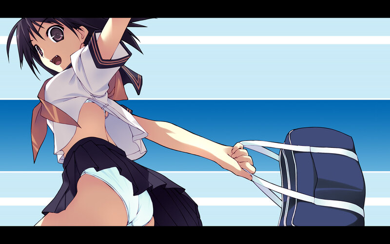 anime girl pulling bag