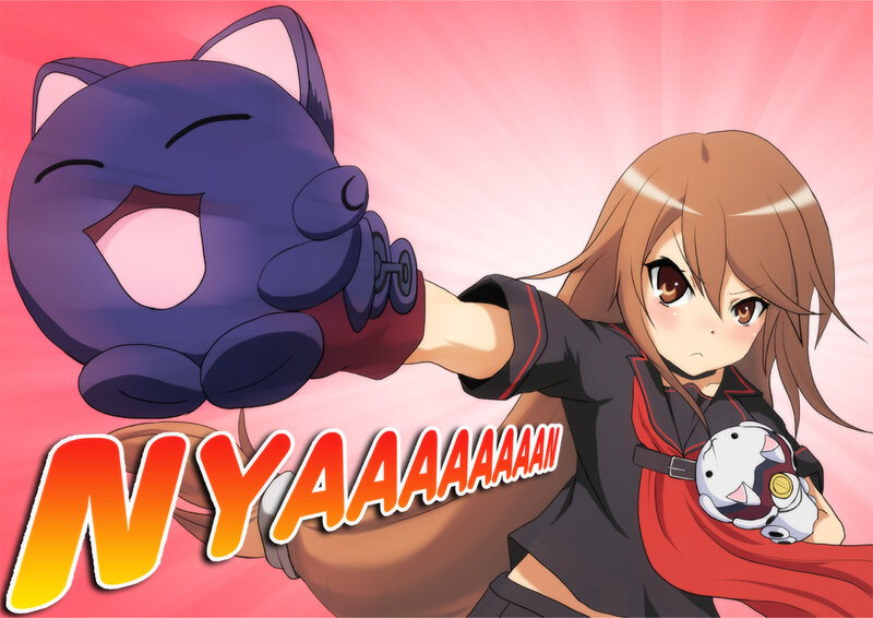 Anime Girl Punching Cat — Pink