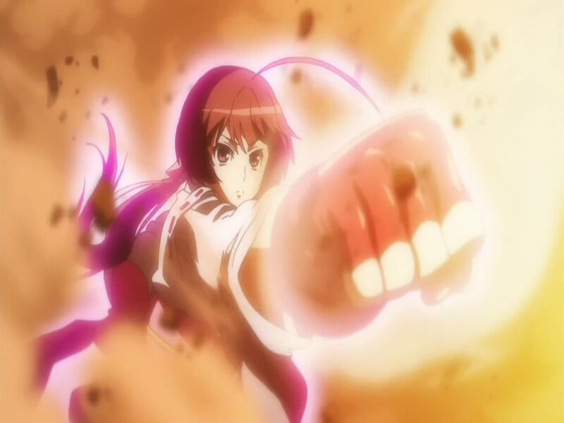 Anime Girl Punching — Purple