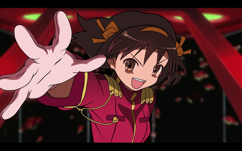 anime girl reaching forward